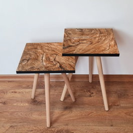 Hanah Home Mesa Nido 2 Piezas Marrón